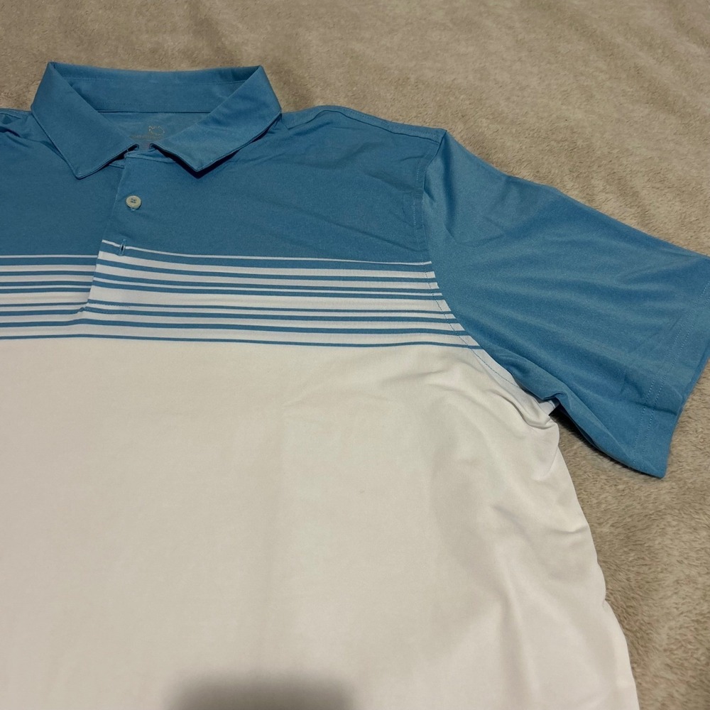 Southern Tide Polo Shirt Mens‎ XXL Blue White Striped Performance Golf